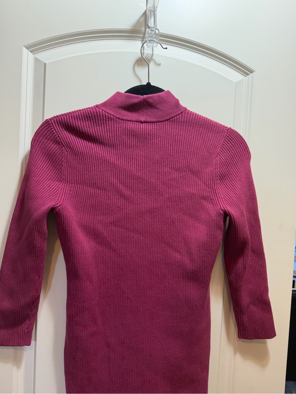 HATCH Raspberry Ribbed Mock Neck Maternity Sweater Dress Size 1 Small - Picture 5 of 7